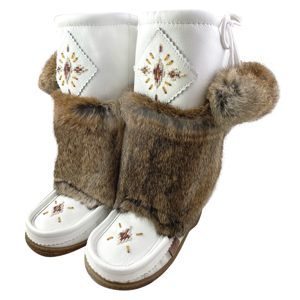 Women's ONE OF A KIND rabbit fur and leather mukluks – Bill Worb
