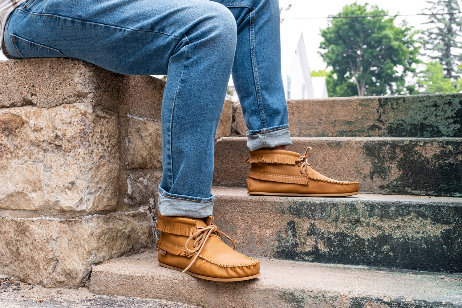 Mens tall moccasins store