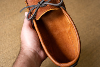 Men's Brown Wide Leather Moccasins