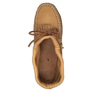 Men's Genuine Moose Hide Leather Earthing Ankle Fringed Moccasin Shoes ...